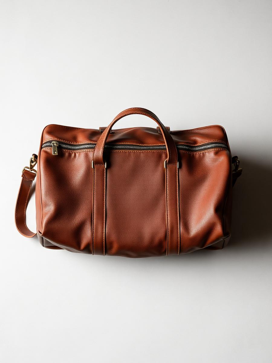 Borsa weekend in pelle — Pelle pieno fiore, fodera in cotone
